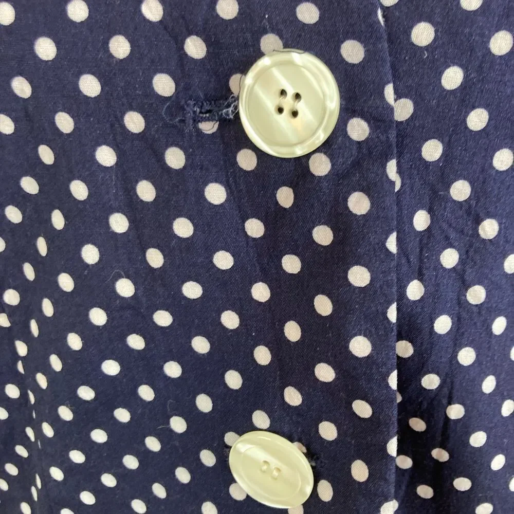 Vintage Polka Dot Navy Jacket shorter length button down